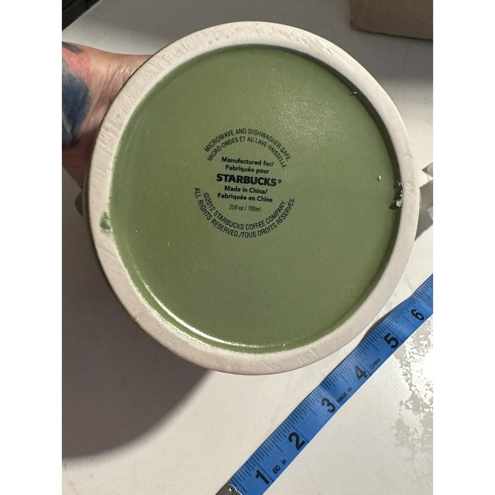 Starbucks Teapot Ceramic Tazo Pitcher Moss Green 25 Oz 700 ml 2012 New - Picture 7 of 8